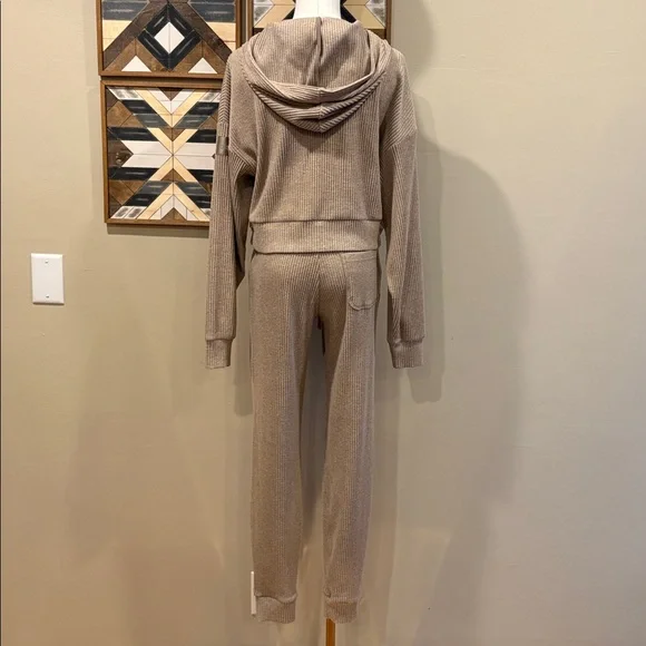 ALO Yoga Muse Hoodie + Sweatpant Joggers Set in Gravel size XS / XXS - Picture 6 of 10